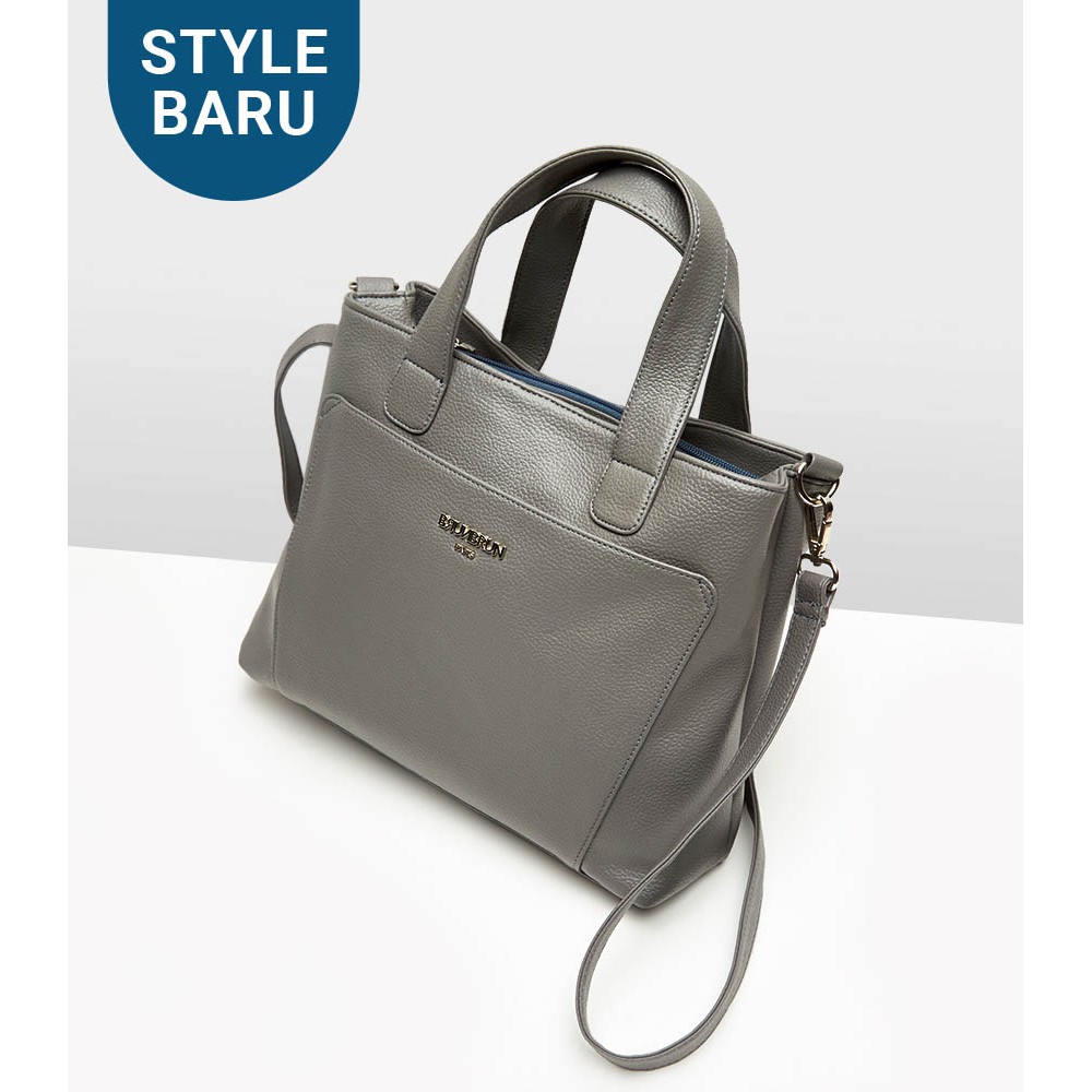 LONETA GREY BAG BT7573G3 BRUNBRUN PARIS TAS CANGKLONG KERJA KANTORAN WANITA IMPORT PROMO TERMURAH