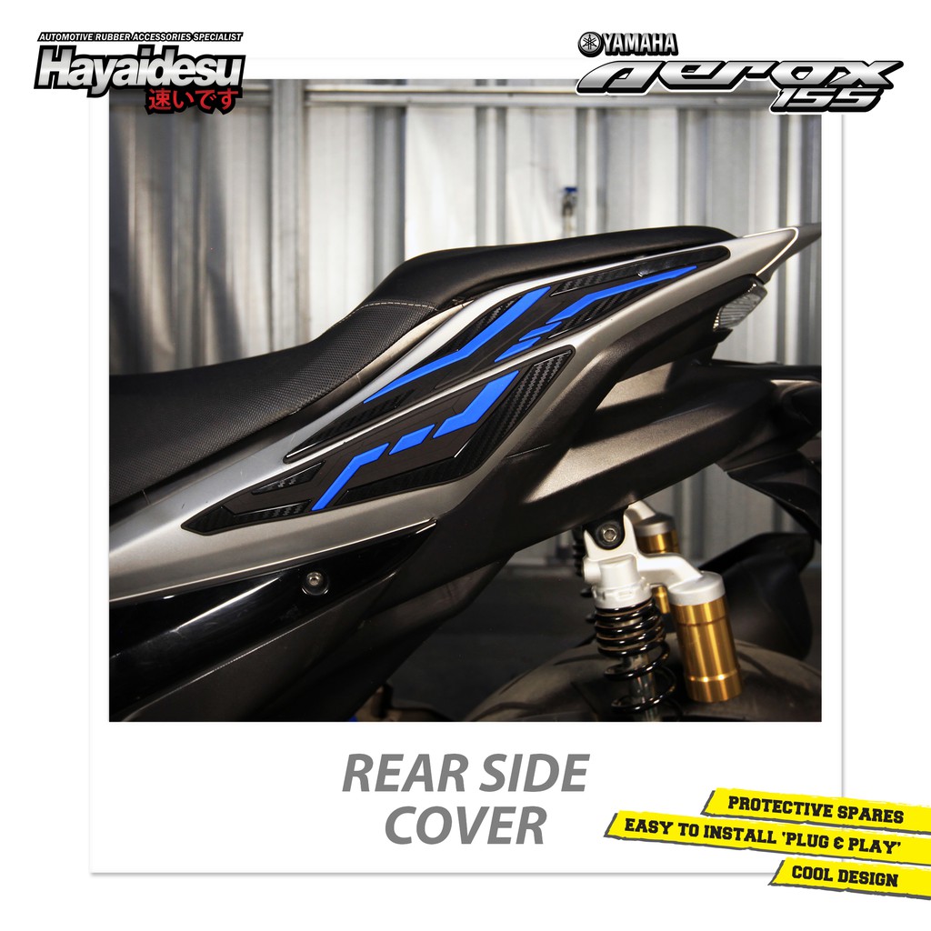 

Hayaidesu Rear Side Protector Cover Yamaha Aerox Aksesoris Decal Variasi Carbon Pelindung Body Aerox