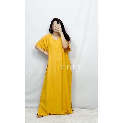 MDLV ~ 91000# Homewear Maxi Dress Jumbo Polos Dress Batwing Import