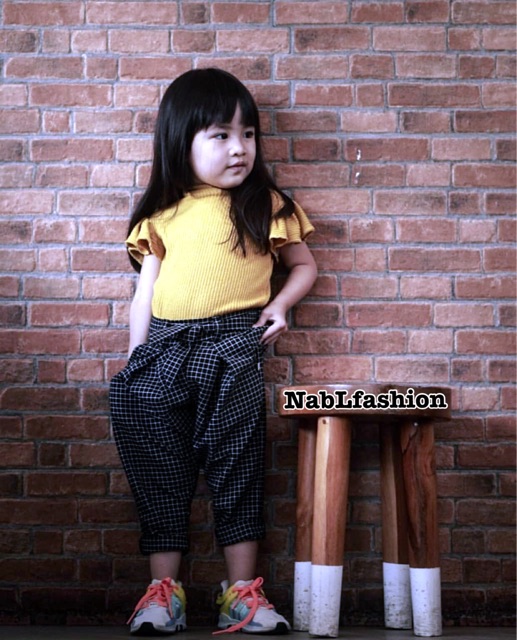 Celana k pop pants kotak anak perempuan 2-10 tahun nablfashion celana zora pants anak