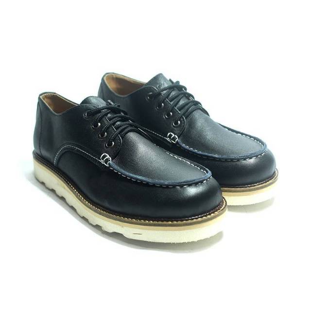 Sepatu Kulit Original Branded, Sepatu Low Boot Kulit Sol Spon, Black Master Spon PDK Footwear