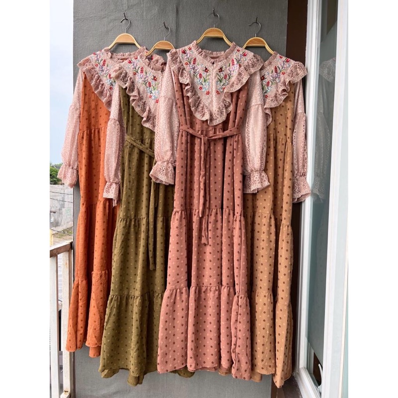 dotty maxi, dress import premium, gamis lebaran, dress busui friendly, gamis meijie, meijiwang, dres