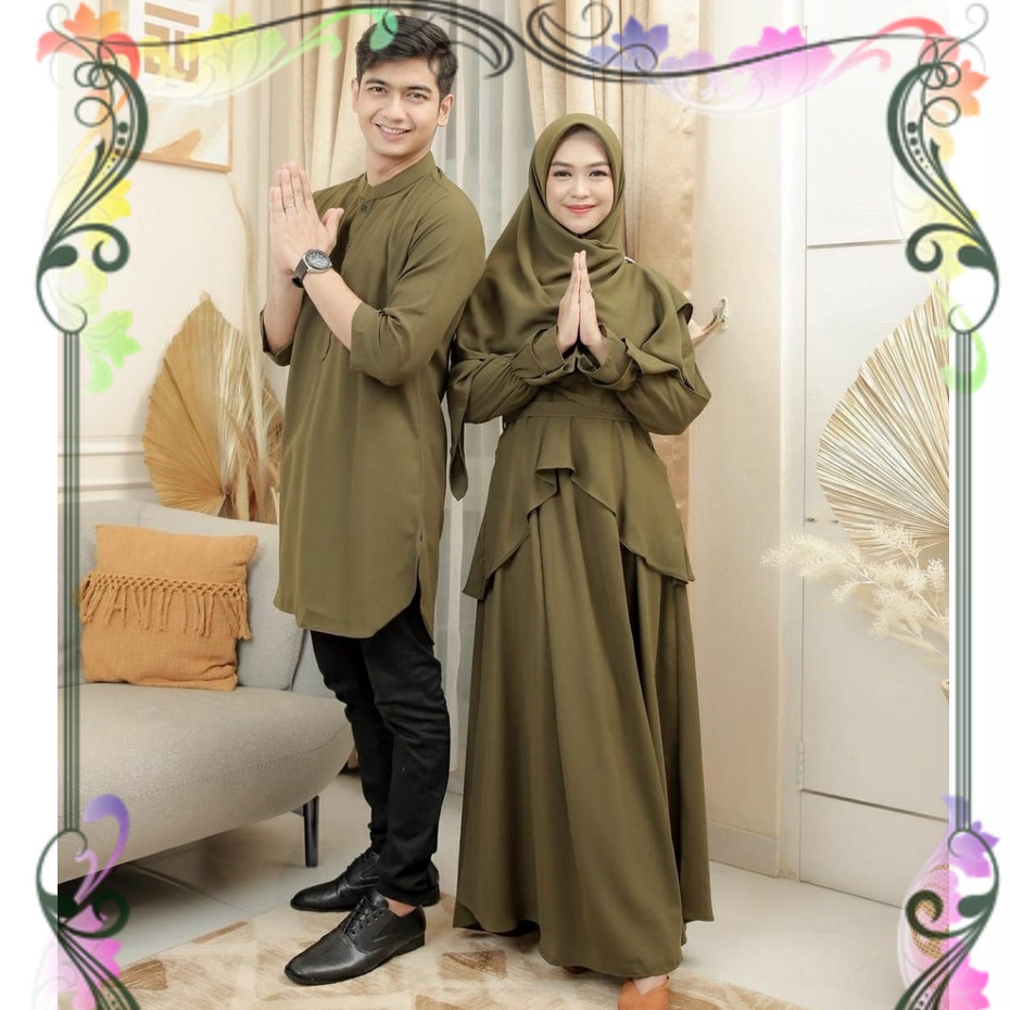 Nizar Couple Baju Couple Cewek Cowok Muslim Hijab Model Terbaru 2022 Baju Kopel Gamis Dan Kemeja Sua