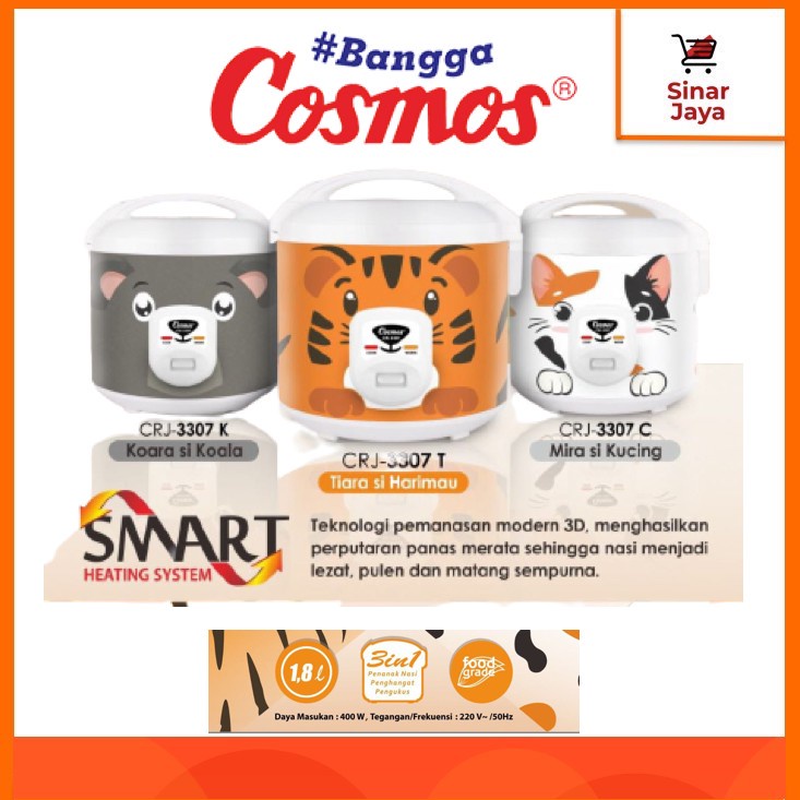 Jual COSMOS CRJ 3307 Magic Com / Rice Cooker 1.8 Lt (Anti Lengket