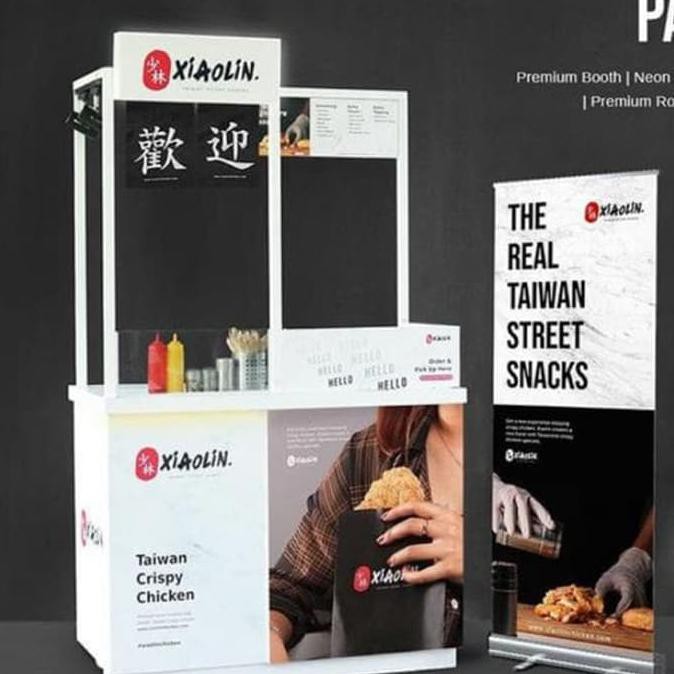 booth minuman / booth kayu solid jati belanda / gerobak kayu