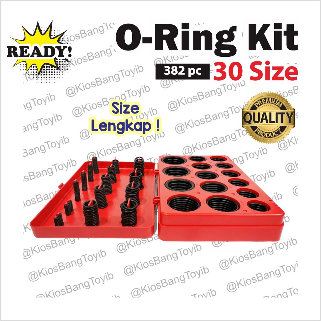 Oring O-Ring Seal Kit Karet Rubber Sparepart  Seal Tightening Assortment Oil 30 Size 382pc (OK311)