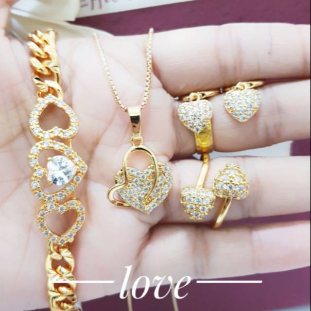 Full set perhiasan love xuping
