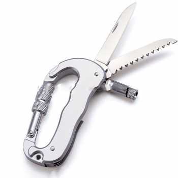 Pisau Lipat Knife Carabiner Mountaineering EDC - CRB1