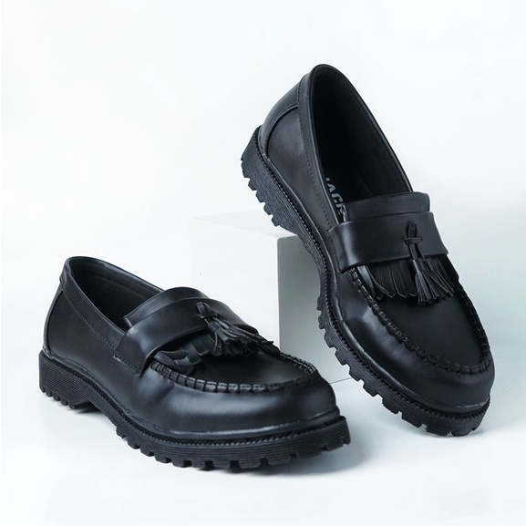 ZIGGY FULL BLACK |ManNeedMe x Jack| Sepatu Loafers Pria / Wanita Formal Slip On UNISEX ORIGINAL