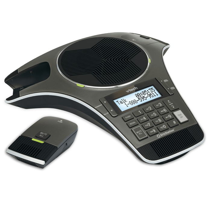 VTech VCS702 ErisStation DECT 6.0 Conference Phone With Two Wireless Mics