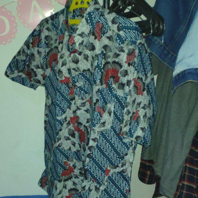 Kemeja Batik Pria Lengan Pendek Bs24 Katun Modern Dixmont Semi Slimfit Premium