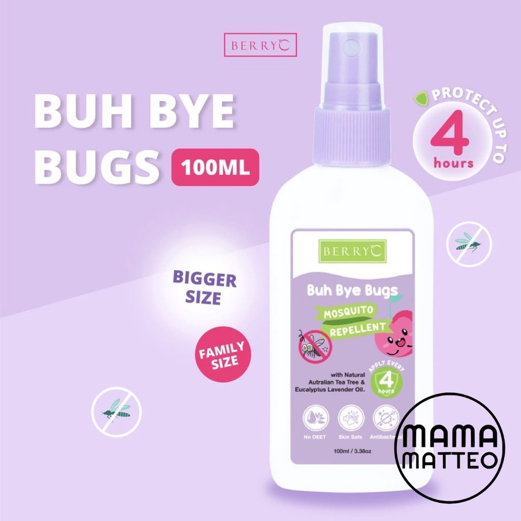 BerryC Buh Bye Bugs Mosquito Repellent + Antibacterial 100ml / Berry C Pengusir Nyamuk untuk Anak dan Dewasa / BANDUNG