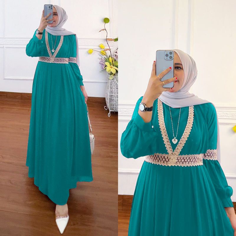 DRESS MUSLIM, baju wanita, baju gamis, dress, gamis, Baju gamis, fashion wanita, Qaisha Dress