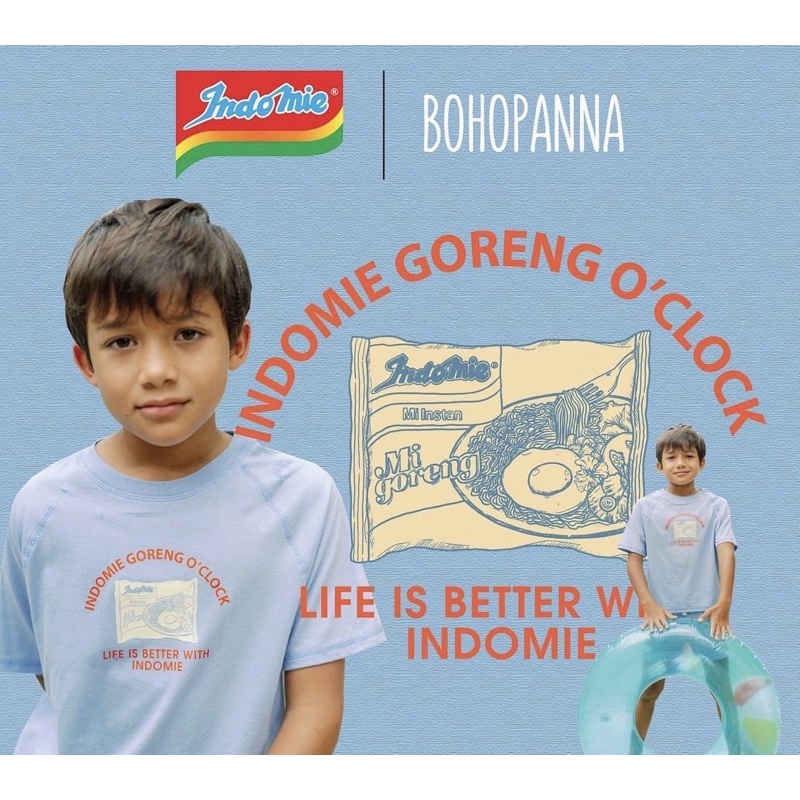 BOHOPANNA OVERTEE SET / BOHOPANNA OVERTEE RAGLAN SET / BOHOPANNA X INDOMIE/ KAOS ANAK INDOMIE/ KAOS ANAK SET