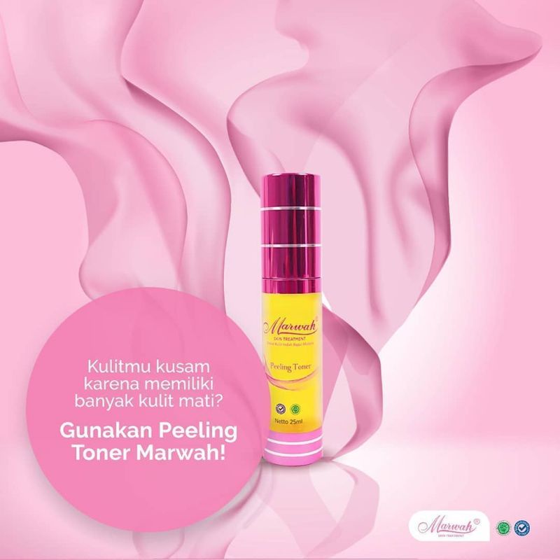 PEELING TONER MARWAH/ PENCERAH WAJAH/PENCEGAH PENUAN DINI/HALAL BER BPOM/AMAN UNTUK BUMIL & BUSUI