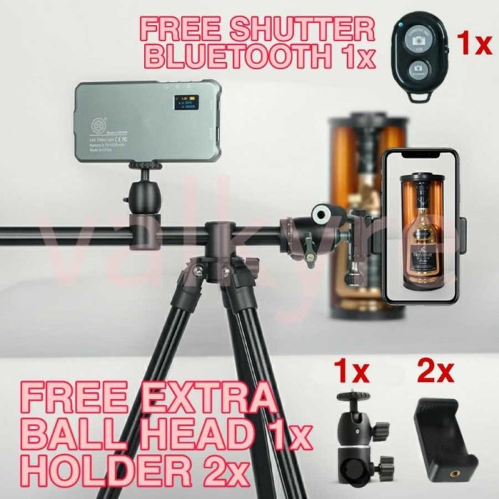 Paket Tripod Beike QZSD 202F Ball Head Holder Transverse Not 999H 555