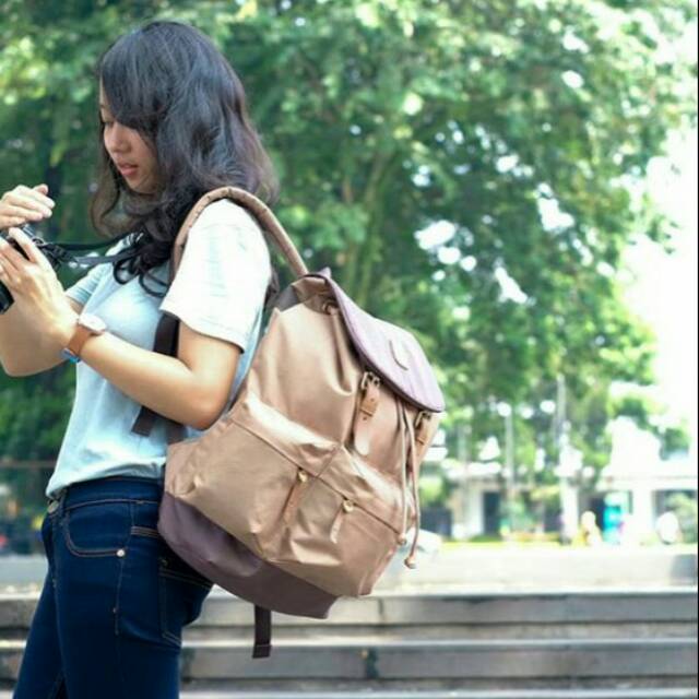 Tas Ransel Backpack Laptop Wanita Original Tusk Taro Khaki