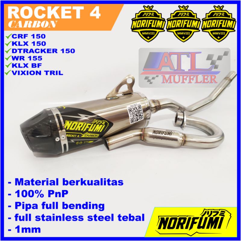 NORIFUMI ROCKET 4 Carbon FOR KLX CRF DTRACKER 150