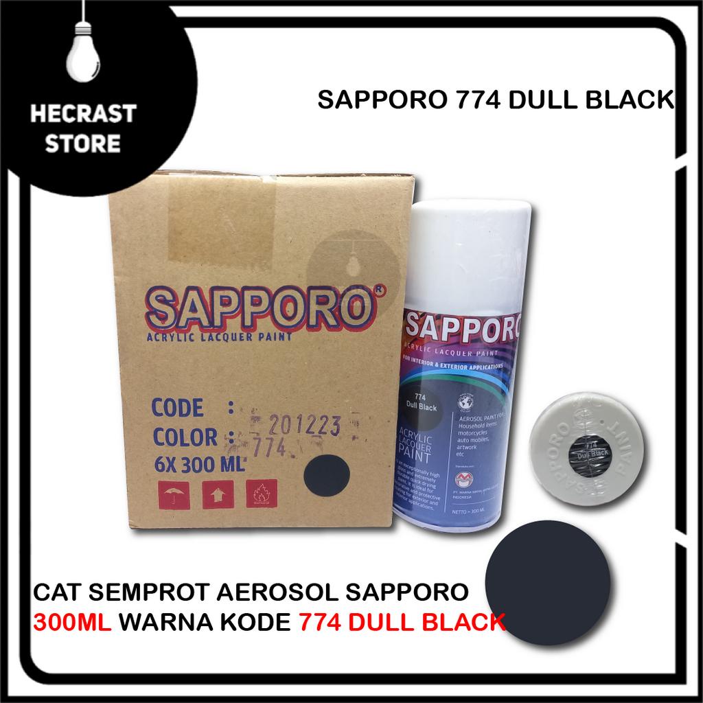 

Sapporo 774 Black Dull Cat Semprot Saporo Paint Hitam Doff Dop Flat