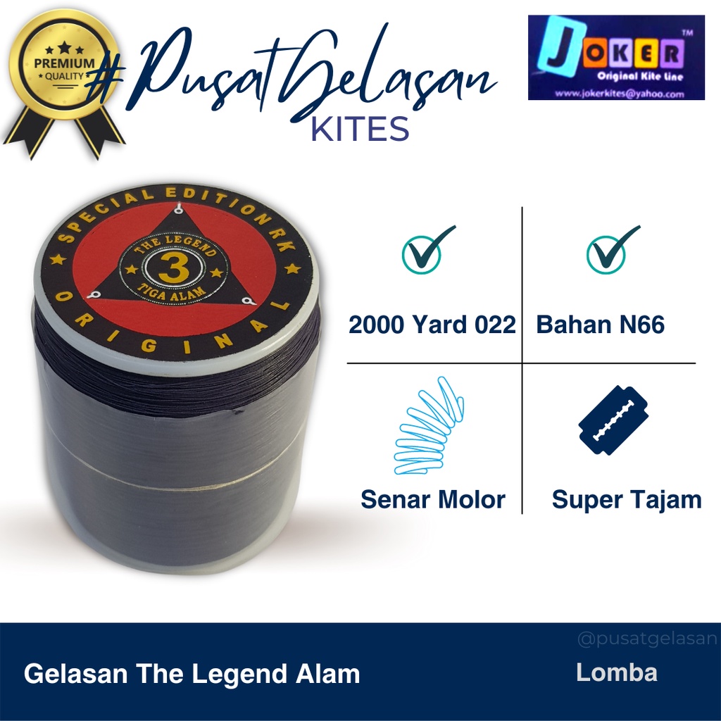 Benang Gelasan 3 alam / gelasan aduan layangan super tajam