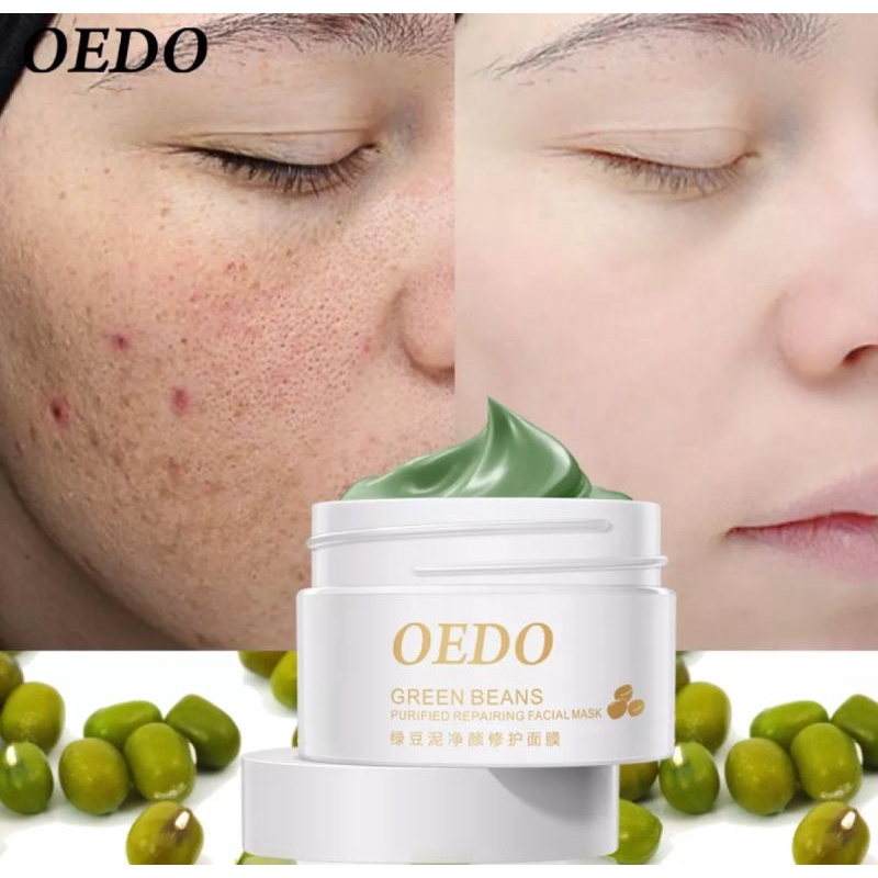 OEDO HOT FACE CLEANSING MUG BEAN MUD PEELING ACNE BLACKHEAD TREATMENT REMOVER CONTRACTIVE PORE WHITE-40ml