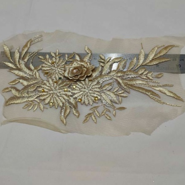 Renda Bunga Bordir 3D /Bordir Tempel Murah KP8