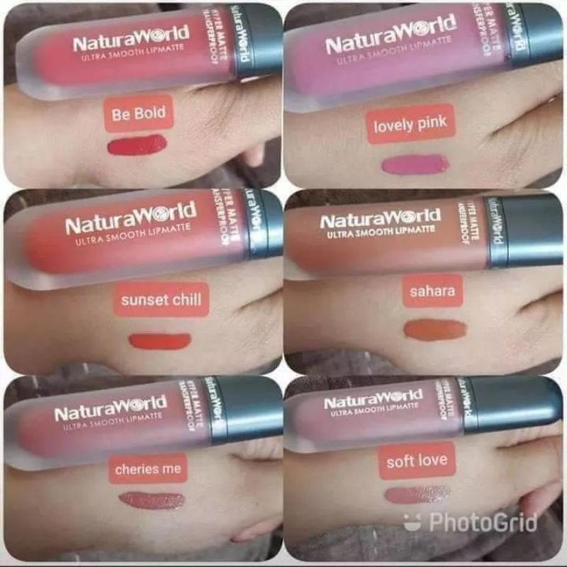 Lipstik #Naturaworld lipstik anti air, tahan lama , anti luntur buat makan &minum.