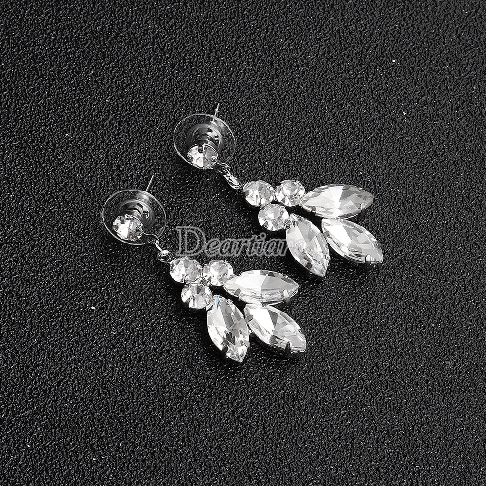 Set Kalung Anting Hias Berlian Untuk Aksesoris Gaun Pengantin