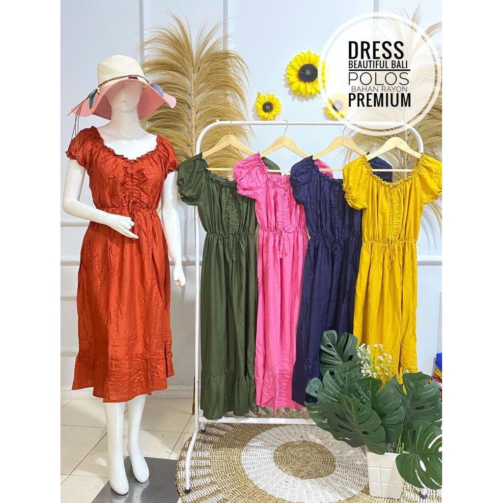 Daster Dress Casandra Serut Bali POLOS - Daster keren - Model Serut - Bahan Halus Adem