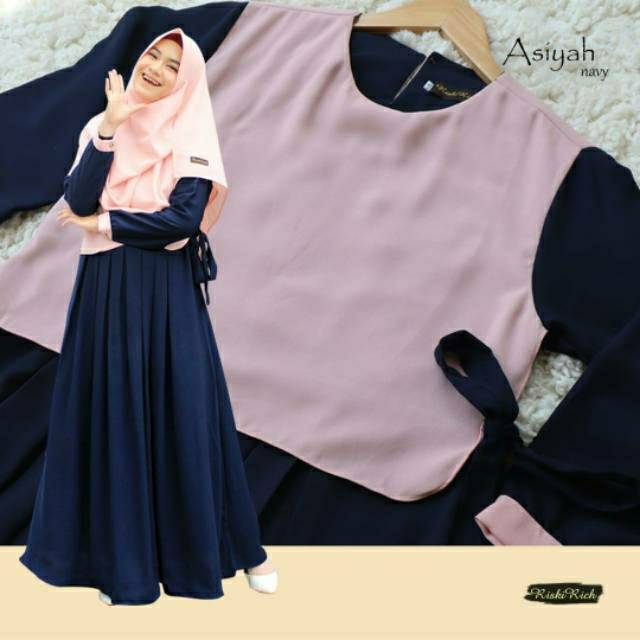Gamis Asiyah Original riskirich gamis remaja gamis busui gamis polos