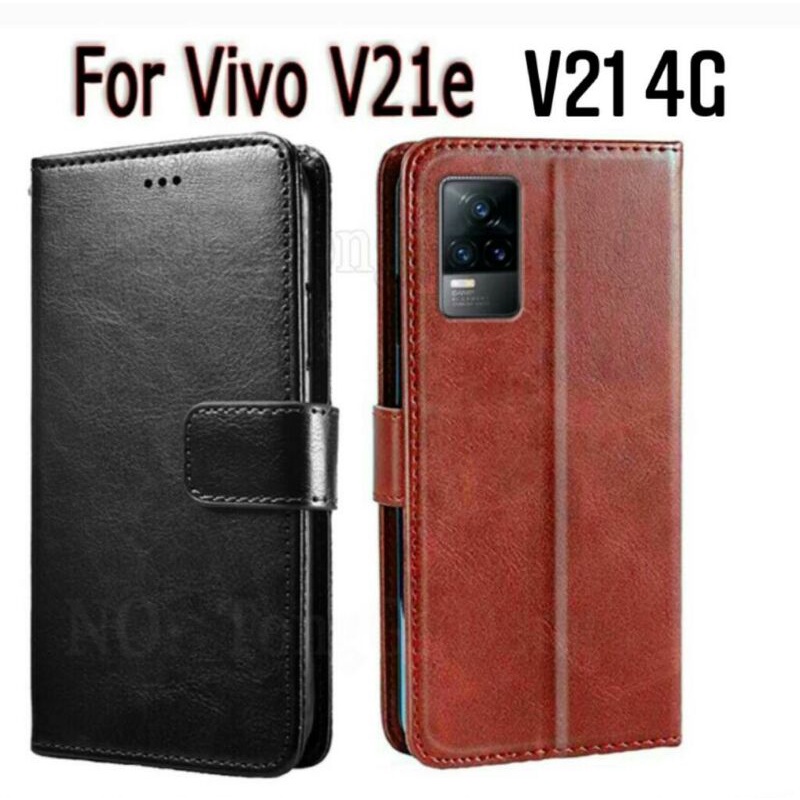 Vivo V21E V21 4G Case Flip Cover Case Leather Wallet Sarung Vivo V21 4G  V21e
