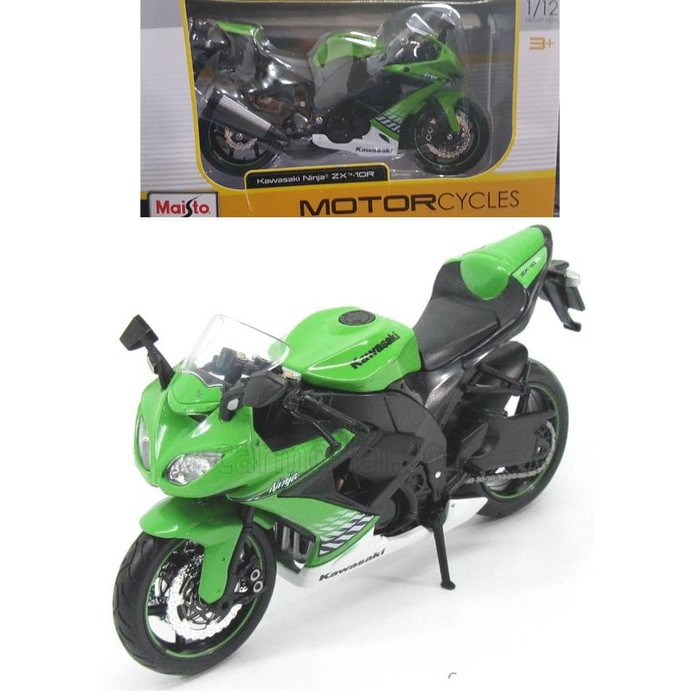 Maisto 1:12 Kawasaki Ninja Zx-10R - 9B9577 - Original Asli