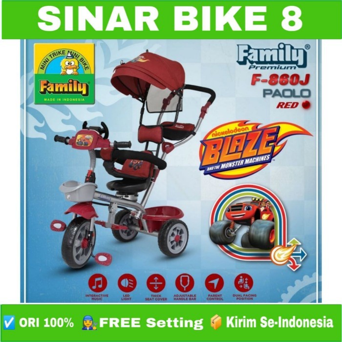 Sepeda Tricycle Anak Roda Tiga FAMILY PAOLO F - 860 J Musik Kanopi