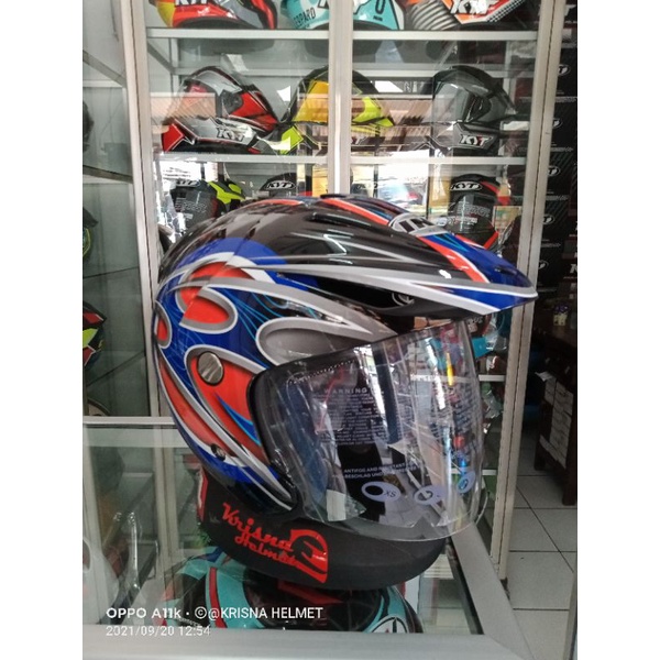 Helm Hall Face INK CX 22 MOTIF SPORT#1 BLACK BLUE RED