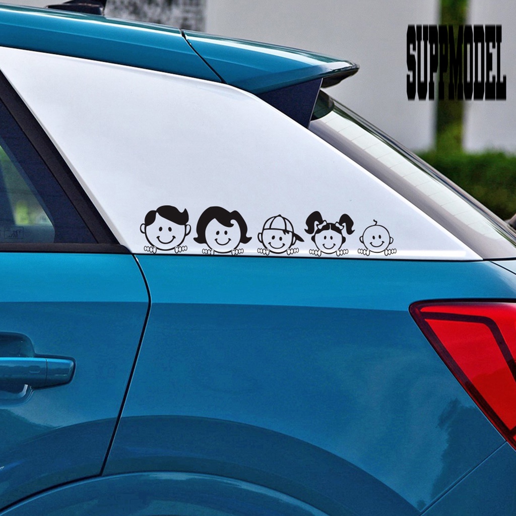 Stiker Motif Kartun Keluarga Bahan PVC Anti Air Tahan Lama Untuk Dekorasi Mobil