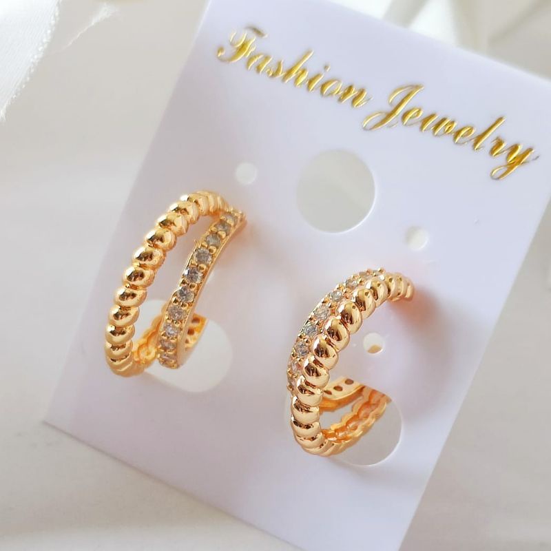 Anting Tusuk Xuping Permata Emas Import Wanita