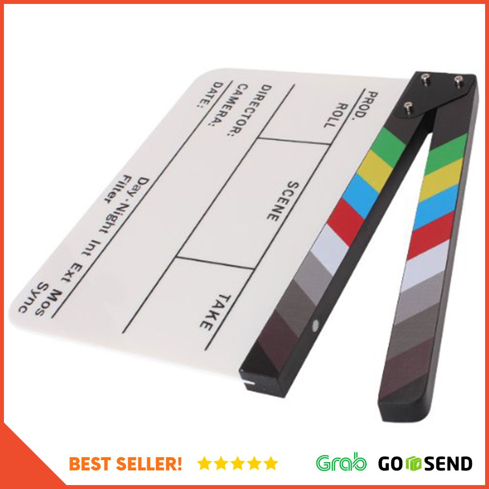Profesional Clapper Board Colorful Acrylic - White