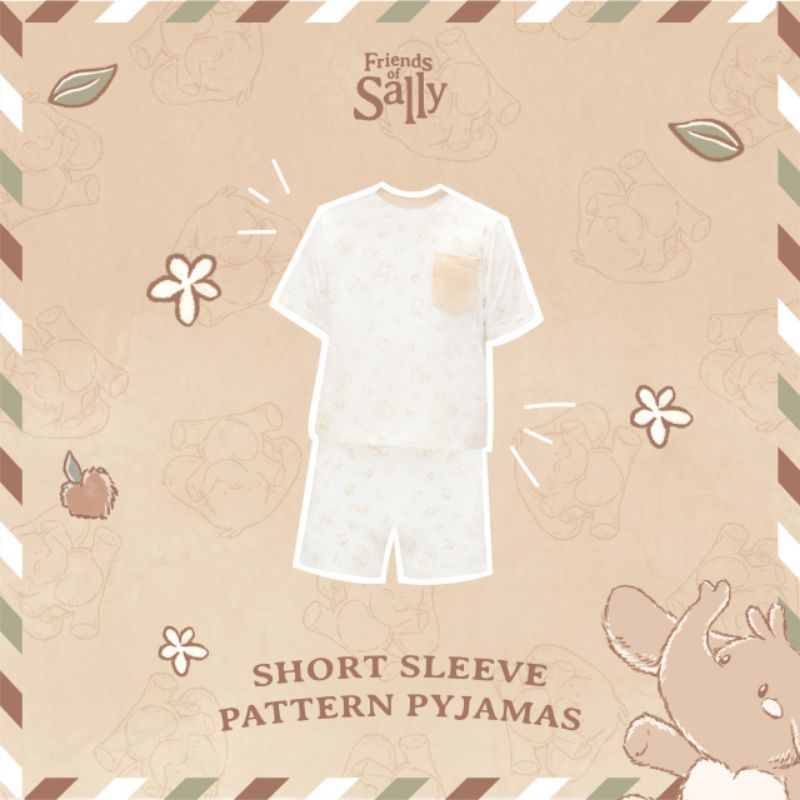 Bamboo Short Sleeves Pattern Pyjamas - Friends Of Sally