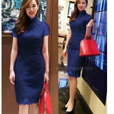 Baju Cheongsam Wanita Dewasa Dress Shanghai Imlek Sincia Remaja Merah Mini Maxi  Cewek Gaun D36I