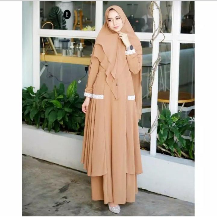 Gamis Syar'i Arumi / Gamis Set Hijab / Gamis Dewasa Terbaru 2021 Lebaran / Gamis Dewasa & Remaja