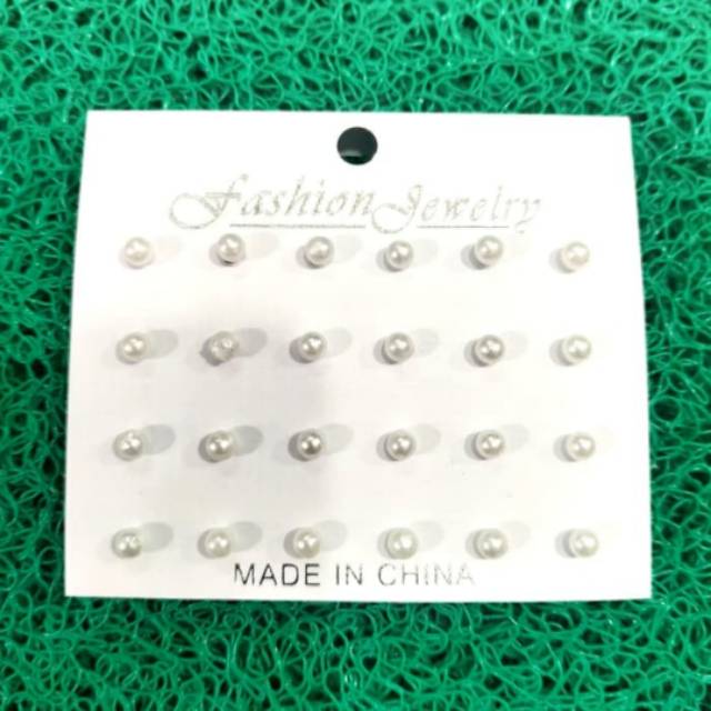 Anting Giwang ,Anting Mutiara Putih,Hitam & Warna