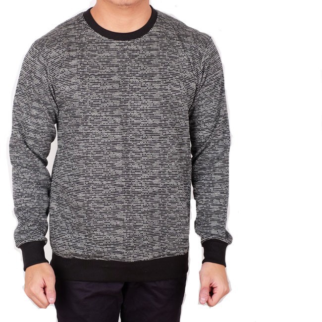 PROMO  Kaos pria lengan panjang  / kaos lengan panjang sweater / kaos sweater pria hitam slim