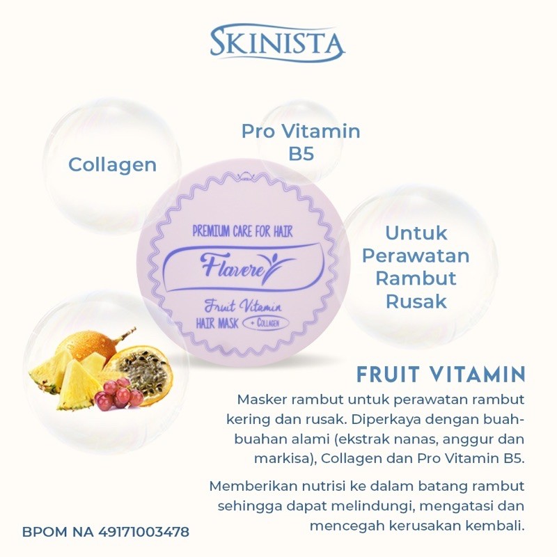 FLAVERE PREMIUM HAIR MASK CARE BY SKINISTA 250 ML /  FLAVERE MASKER RAMBUT COLLAGEN BPO-1