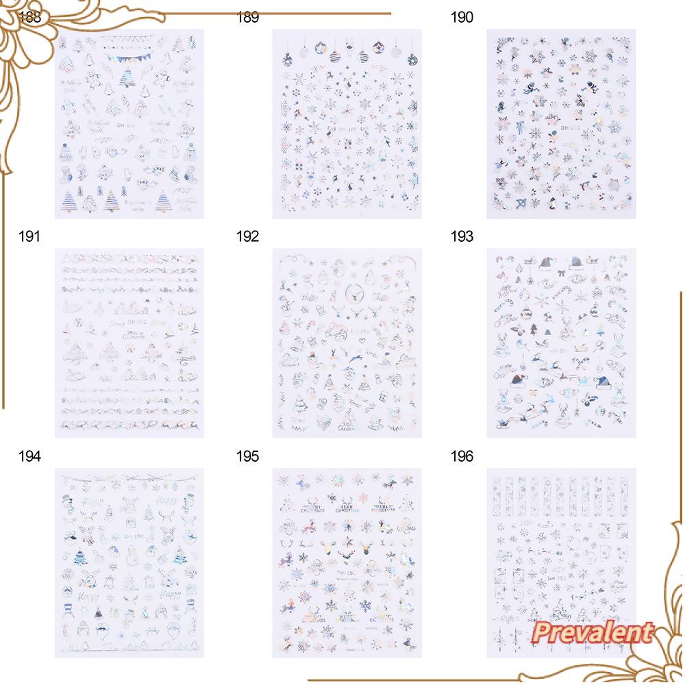 Stiker Kuku Motif Snowflake Warna Silver Untuk Dekorasi Manicure