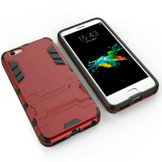 OPPO F1S A59 ARMOR RUGGED BACKCASE COVER ROBOT IRONMAN CASING STAND