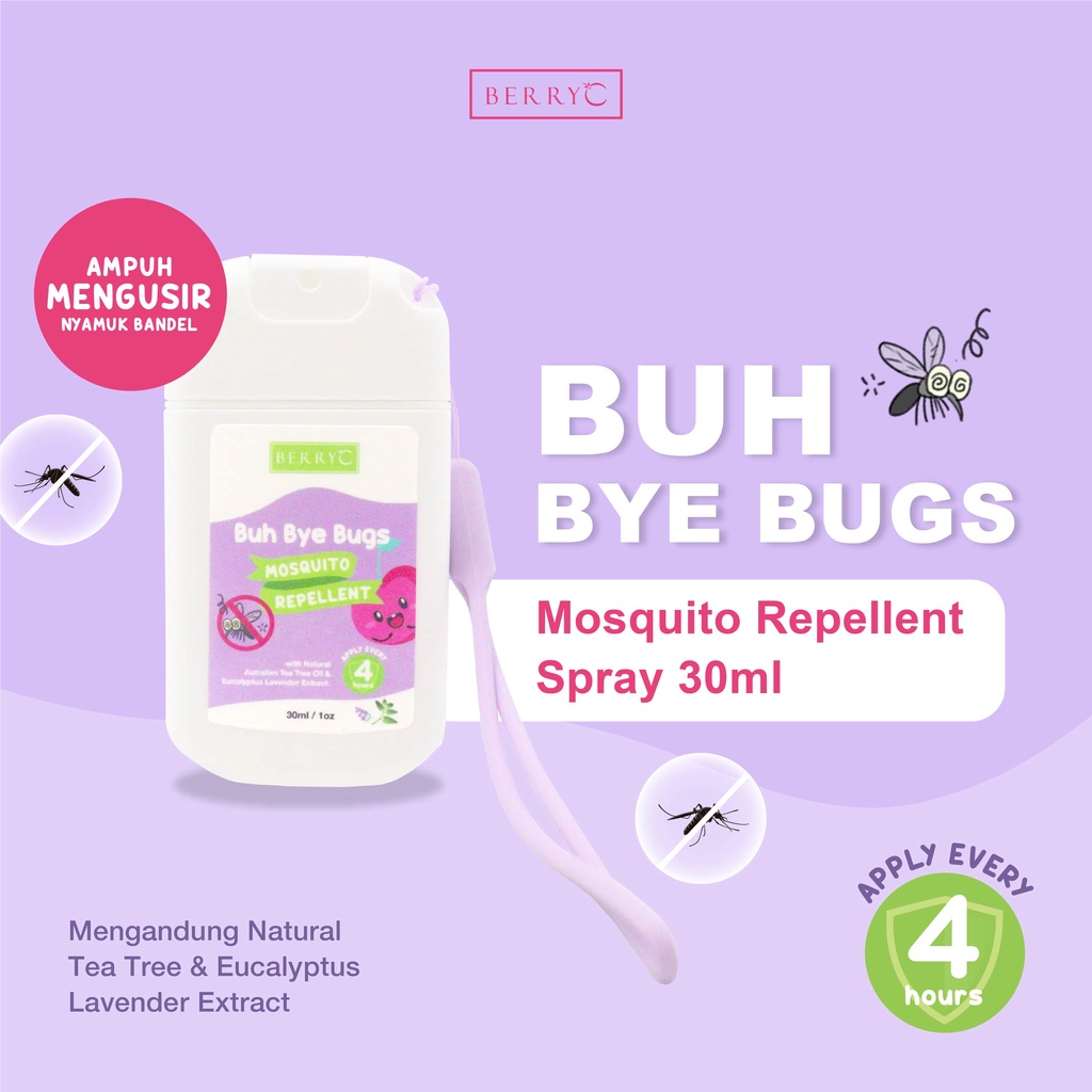 Berry C Buh Bye Bugs Mosquito Repellent 30ml / 100ml  - BerryC BuhByeBugs Anti Gigitan Serangga Nyamuk 30 ml / 100 ml