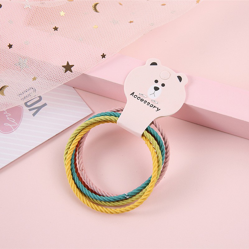 OSM - F871 Ikat Rambut Fashion 5 in 1 / Karet Warna Warni / Karet Rambut / Kuncir Rambut Wanita-Warni Terang