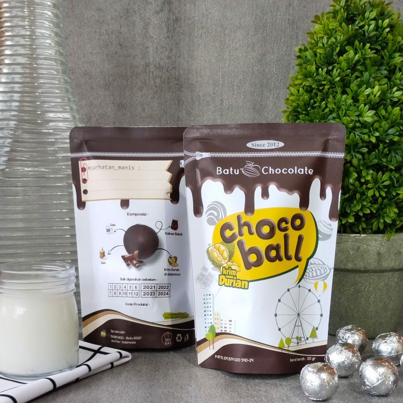 Batu Chocolate -  Chocoball Durian - Oleh Oleh Khas Malang Batu - cokelat enak, camilan yang lagi hits