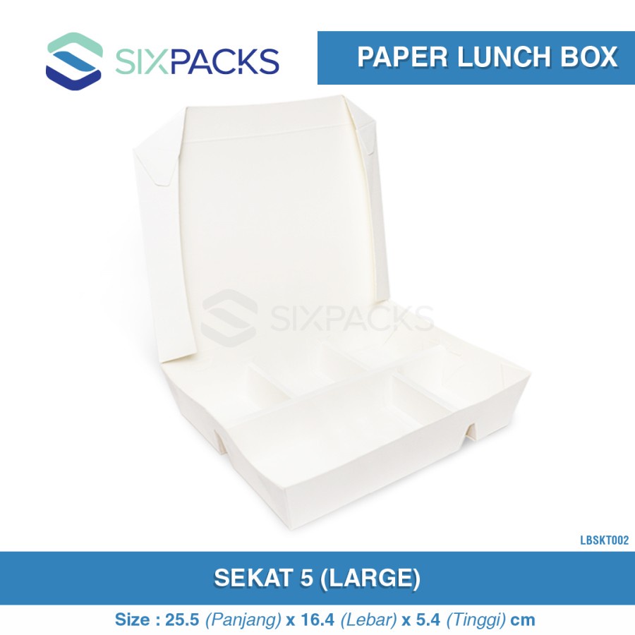 Paper Lunch Box Sekat 5 Large Isi 100 Pcs ERGOPAK