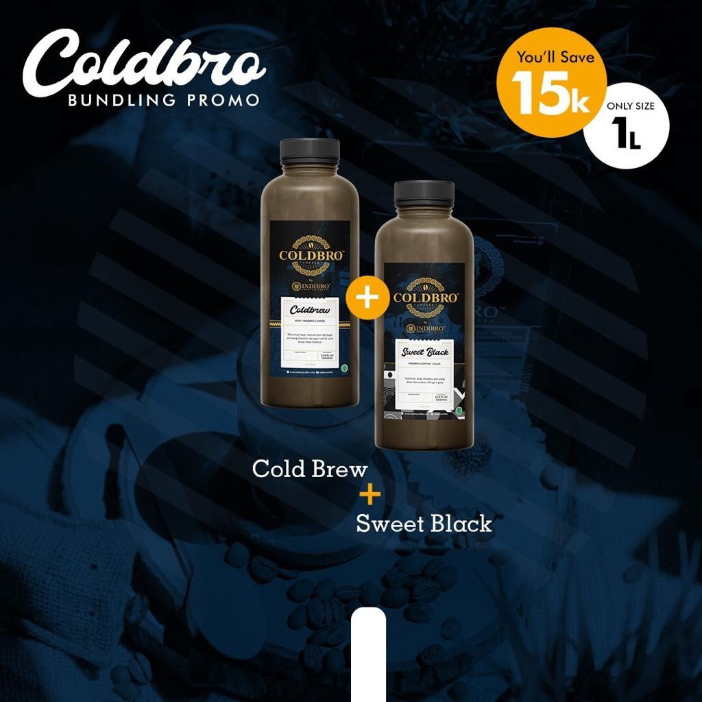 

INDIBRO Kopi COLDBRO Cold Brew dan Sweet Black Bundling Promo 1L